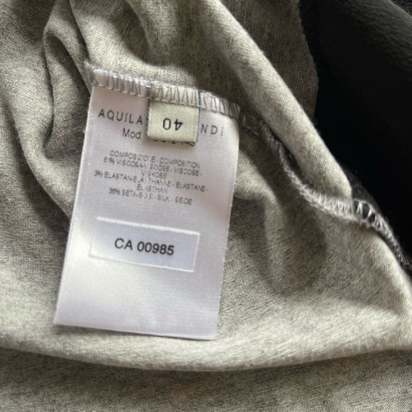 Aquilano Rimondi silk crepe/viscose jersey tank. Grey, black, off-white. Euro 4 - Picture 6 of 7